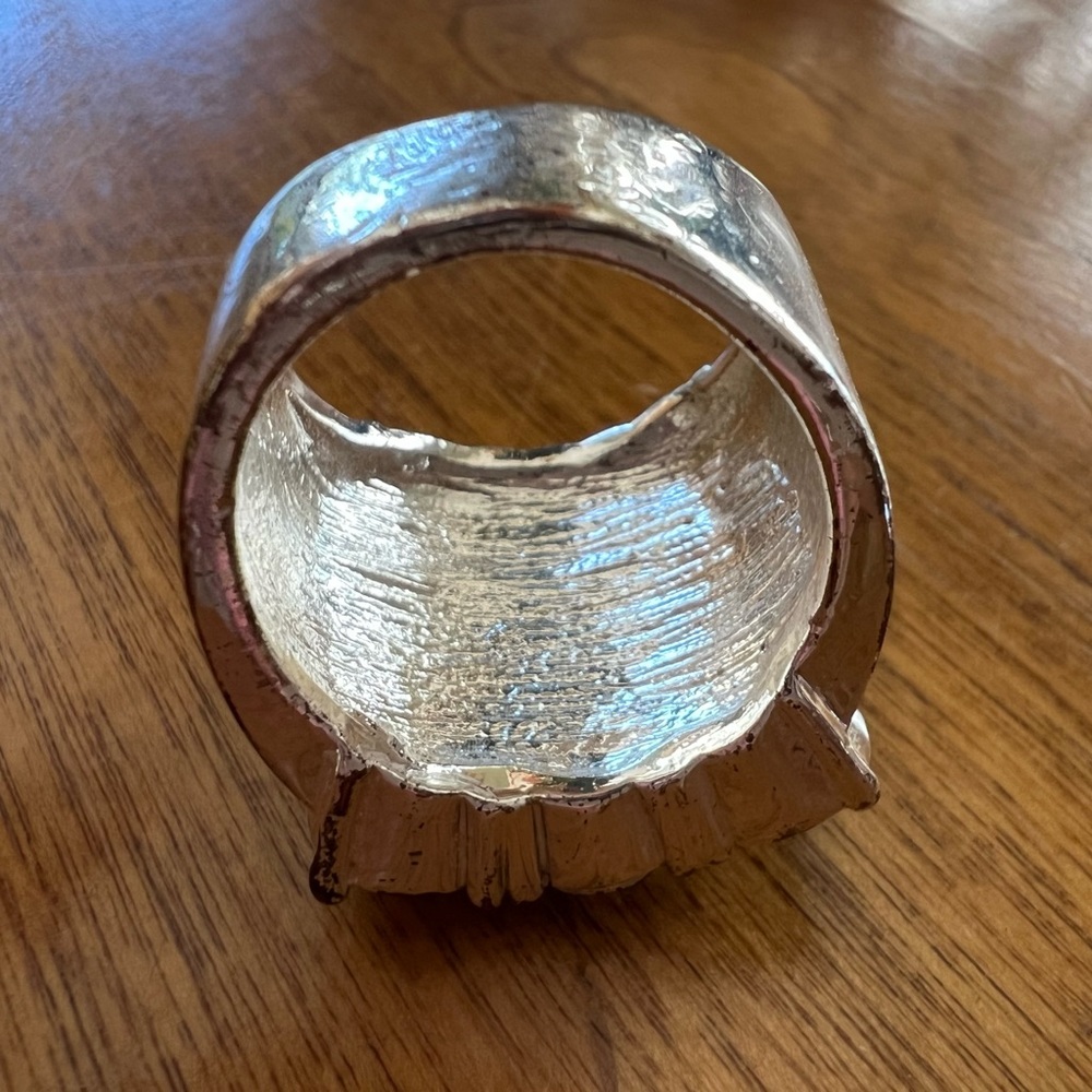 Silver & Smokey Quartz Ring SZ 7 - Picture 6 of 11